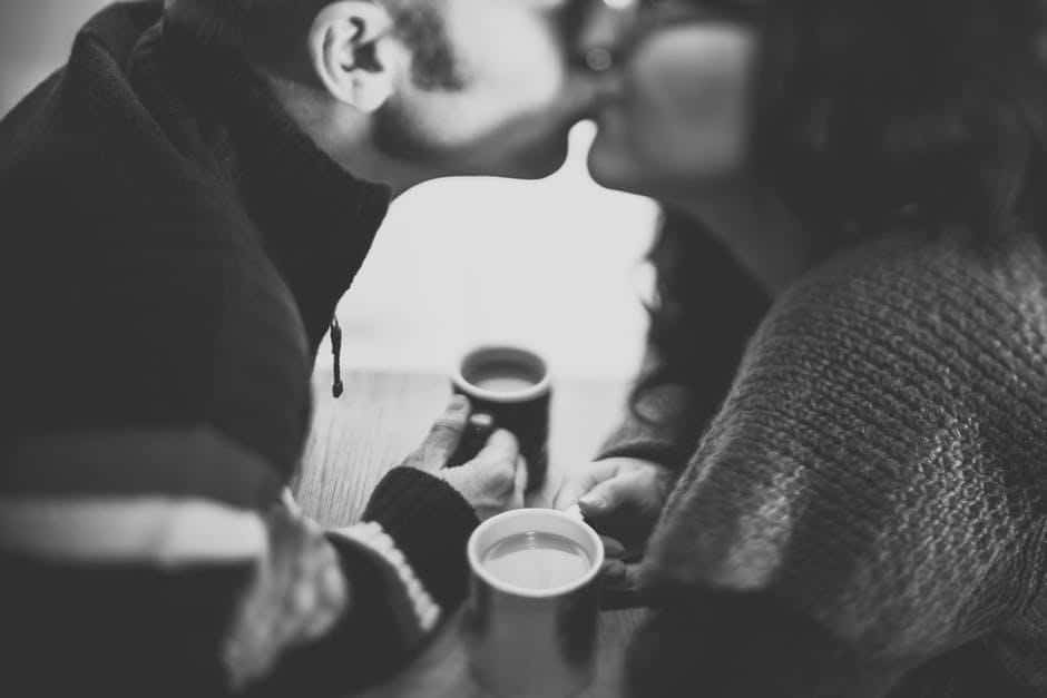 Kissing over coffee