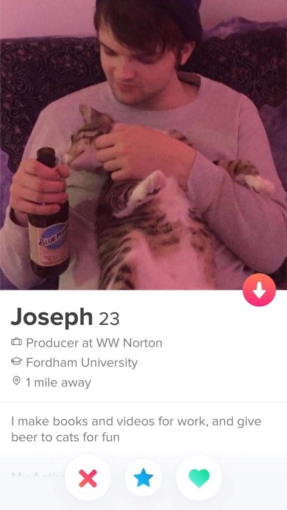 Joseph tinder profile view