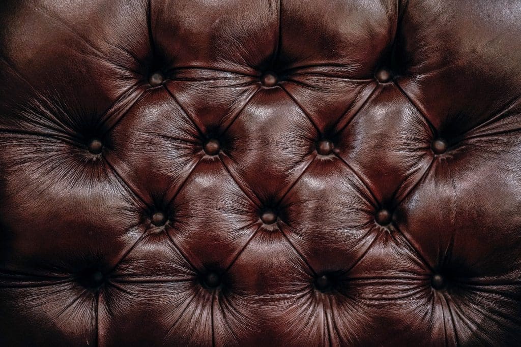 Traditional leather sofa