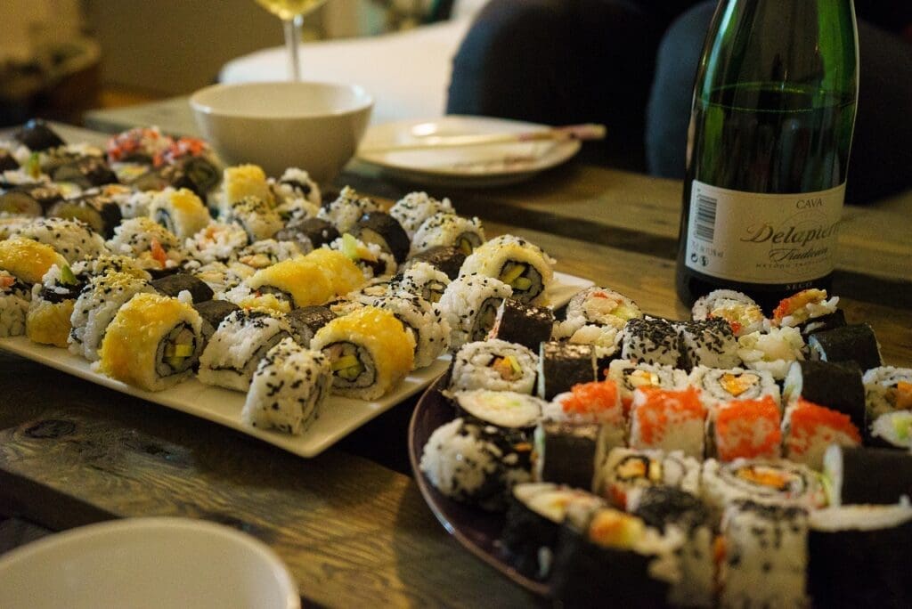 wine with sushi 