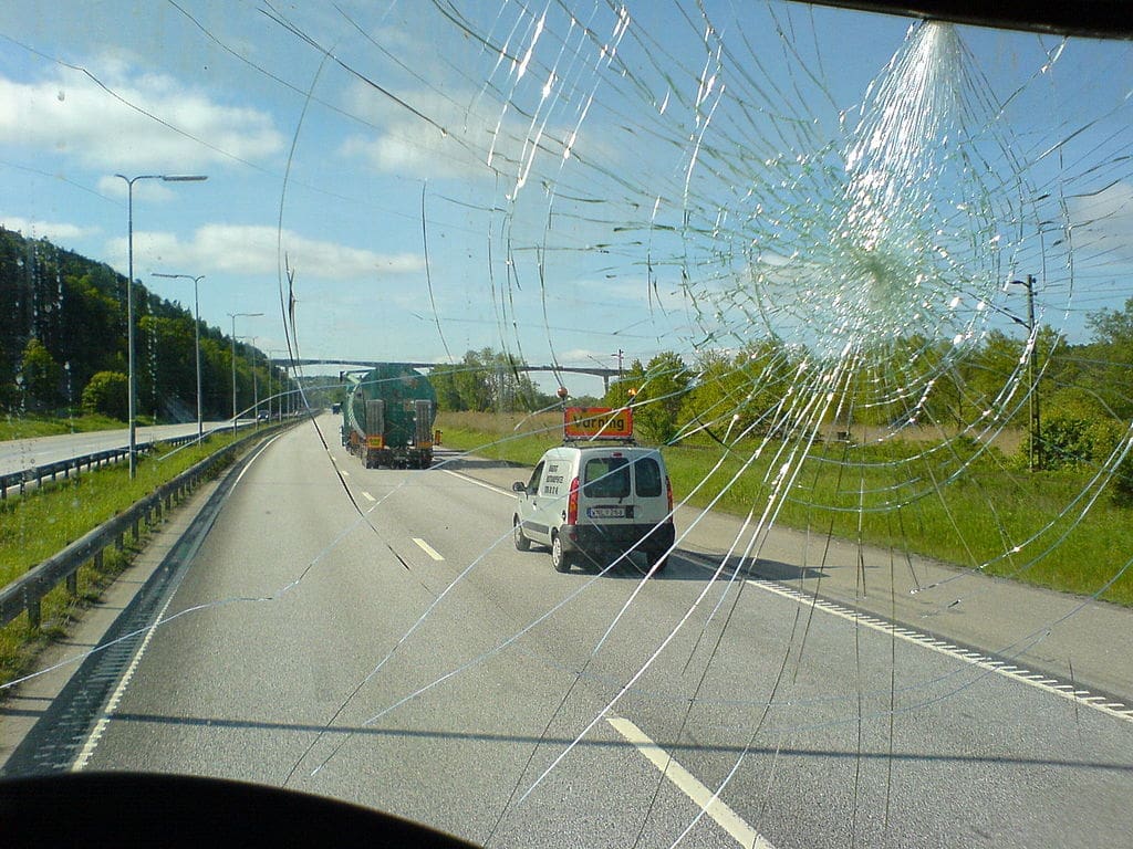 Cracked windscreen