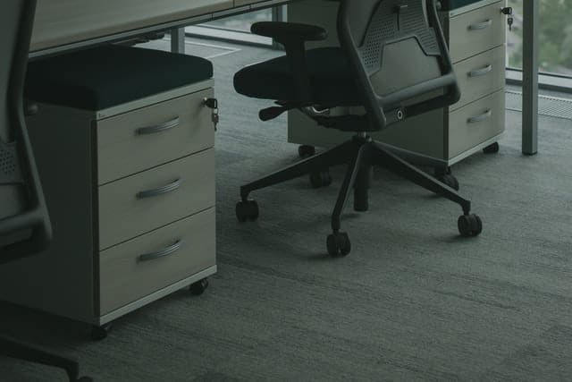 desk and ergonomic chair