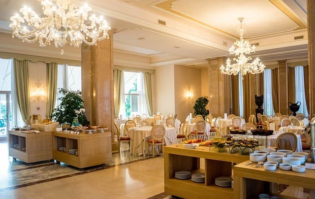 Luxury hotel dining room