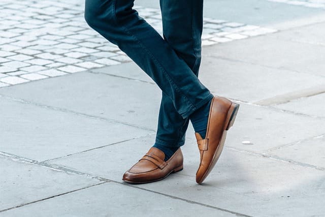 Brown penny loafers